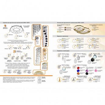 Набор ECOLA "Сделай сам Хрустальный светильник" Колпачок для подвесок Миндаль и Овал, Хром, упаковка 20шт