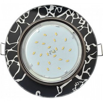 Встраиваемый светильник ECOLA GX53 H4 LD5310 GLASS SB53RNECH черный хром - хром на черном 38x126